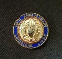 VTG Lions Club Louisiana 50th Anniversary Lapel Hat Pin Brooch Badge Pra…