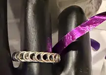 Elegant Silver Toned Crescent Moon Ring