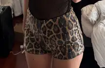 Sequin cheetah shorts 