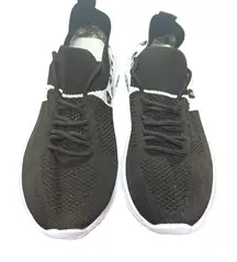 Black and‎ Leopard Print Knit Sneakers