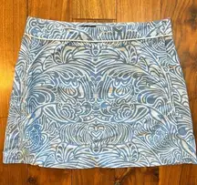 Patagonia Button Out Boardie 100% Nylon Blue Island Mini Wrap Skirt Size 10