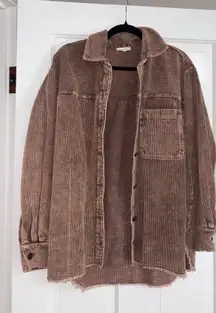 Boutique Brown Shacket Button Up