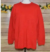 Vintage Carly Blake Ladies XL Christmas Red Sparkly Pullover Sweater Holidays