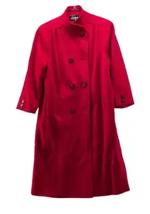 Vintage 60s Forstmann Wool‎ Overcoat Red Large