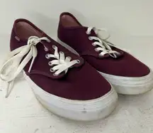 Vans Burgundy and White Sneakers