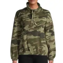 Derek Heart women’s camo hoodie fleece sweatshirt pullover Small