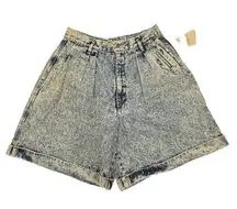 VINTAGE Dockers LEVI'S USA made Acid Wash Pleated Jean Shorts Jorts Womens Sz 12