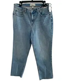 Abercrombie &Fitch curve love 90’s straight mid rise jeans 32 short NWT $90