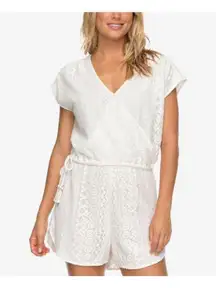 Roxy NWT  Totem Roads white crochet romper, XL