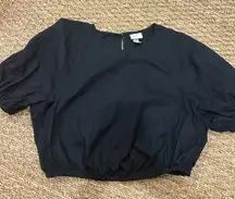 a new day Black Puff Sleeve Blouse