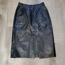 Vintage 80's Greg Adams Leather Pencil Skirt