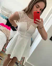 White Lace Skater Dress