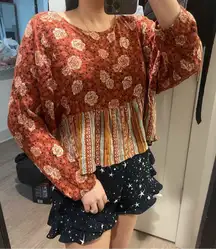 floral boho blouse