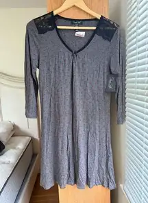 Rene Rofe Charcoal Lace-Accent Dress