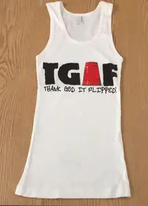 B18 New Women’s/Unisex Flip Cup Guys “Thank God It Flipped” Tank Top Medium