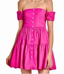 STAUD Mini Elio Dress in Peony