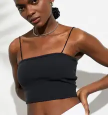 Alo Yoga Goddess bandeau black athletic ribbed crop top