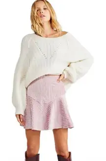 Free People NWT Camden Pink Corduroy Mini Skirt - size Medium