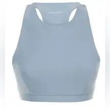 NEW WeWoreWhat High Neck Sports Racer‎ Back Bra Dusty Blue Size Small Athletic