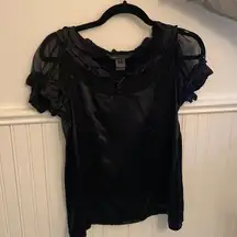 Marc By Marc Jacobs Silk Black Short Sleeve Top size 4