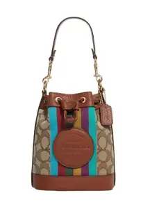 Coach NWT  Mini Dempsey Bucket Bag In Signature Jacquard With Stripe And  Patch