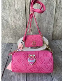 Juicy Couture | Pink Heart Logo Crossbody Bag & Card Holder Set