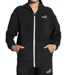 Puma‎ Full Zip Hoodie Jacket Women's M Black Fleece Activewear Casual
