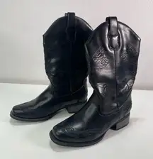 Dream Pairs Boots Women 6 Black Dragonfly Embroidered Western Cowgirl Festival