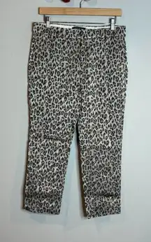 Banana Republic leopard print Sloan dress pants