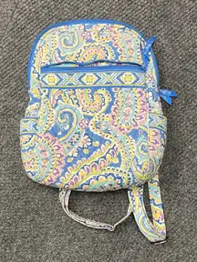 Vera Bradley Capri Blue Paisley Print Essential Backpack Retired Print Small