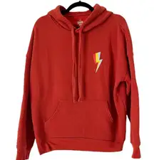 Goats Brand Rustic Burnt Orange Fleece Lined Pullover Hoodie Sweatshirt Medium