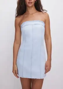 Good American | strapless denim tube mini dress