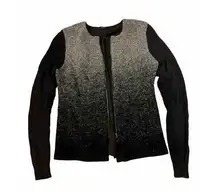 Ann Taylor Zip Up Wool Blend Mixed Media Cardigan XS Office Evening
