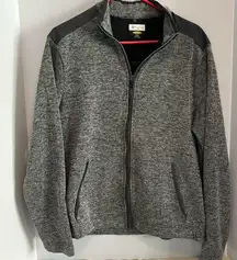 GREG NORMAN JACKET FULL ZIP 2 POCKETS SIZE MED HEATHERED GREY WITH DARKER GREY