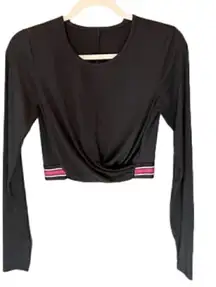 Black and Pink Fabletics Work Out Top