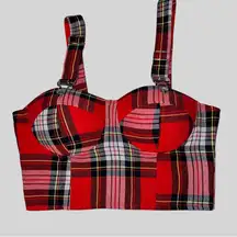 Say what? Brand cute red tartan plaid cropped top! New