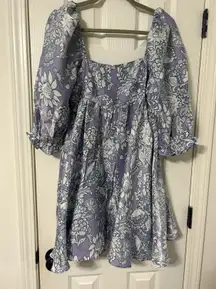 Enchanting Beauty Periwinkle Floral Print Dress