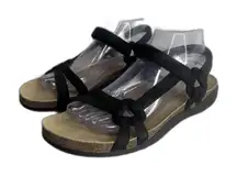 Teva Sandals Womens Size 9 Black Ventura Cork Waterproof Leather Strappy 6389