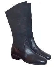 Markon Suela black floral leather boots size 8