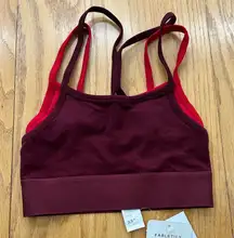 NWT Fabletics Sports Bra Red Wireless Pullover Stretch Size XS