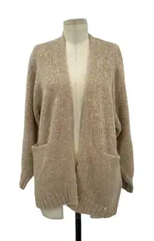 Aritzia Wilfred Free Tan Open Front Fuzzy Chunky Cardigan Alpaca‎ Wool Size XS