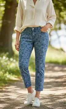 Women's Rue21 Blue Light Blue Patterned Ankle Cropped Jeans Juniors 13