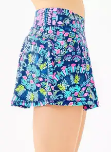 Lilly Pulitzer Luxletic Aila Skort Hydra Blue Dandy Lions Pink Skirt Size Large