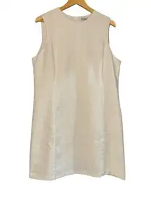 NWT H&M Textured Cream White Shift Dress Womens Large Garden Summer Wedding