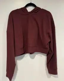 As Revival ribbed‎ maroon cropped sweatshirt