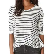 Auntie Em Striped Thermal Top