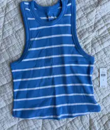 Maeve by Anthropologie blue and white striped racerback tank top M