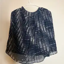 LOFT Blue and Gray Sleeveless Boxy Skirt