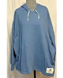 Adidas Blue French Terry Cinch Pullover Hoodie Size Large NWOT