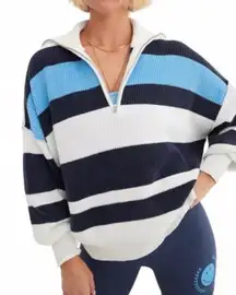 Aerie Quarter-Zip Knit Sweater Size Medium Oversized Roomy Fit